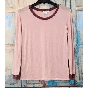 Treasure & Bond Mens Size XS Pink Long Sleeve Crew Neck Pullover T Shirt